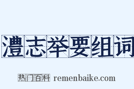 澧志举要组词是什么意思的图片